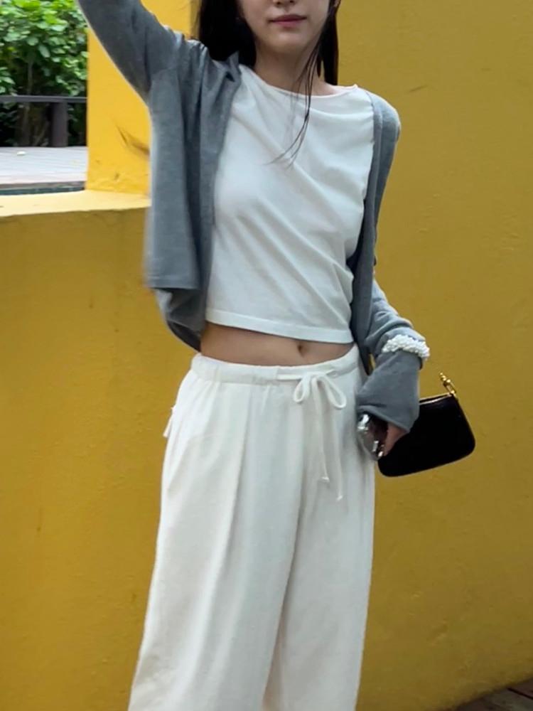 SEEAS 롱슬리브 오픈 가디건(one color) 여름가디건 숄가디건 긴소매가디건