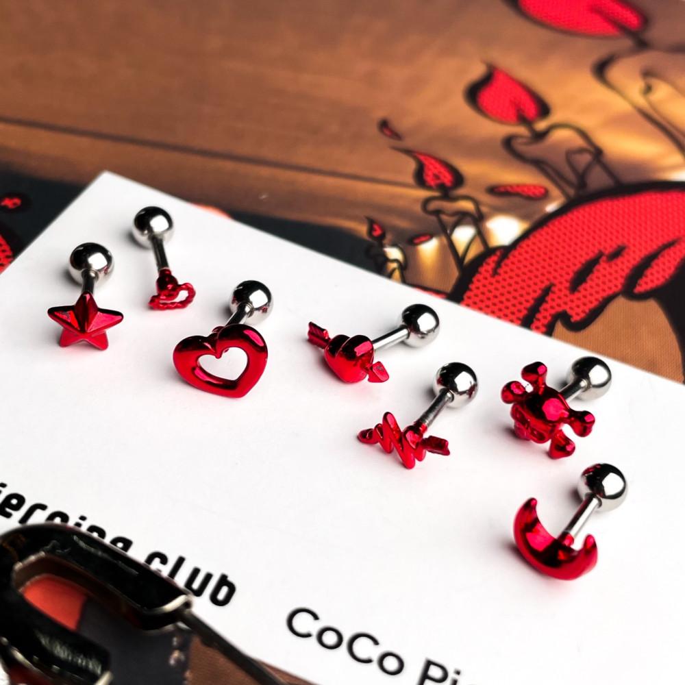 뱀파이어  레드 💋 피어싱 (6type)