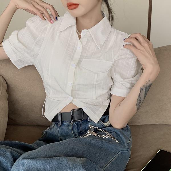 크레디 크롭 블라우스