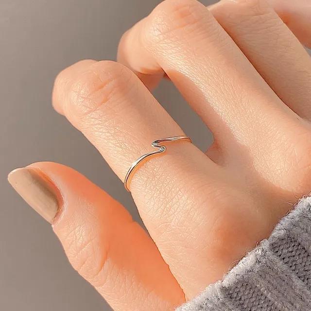 92.5silver 슬림 웨이브 실 반지