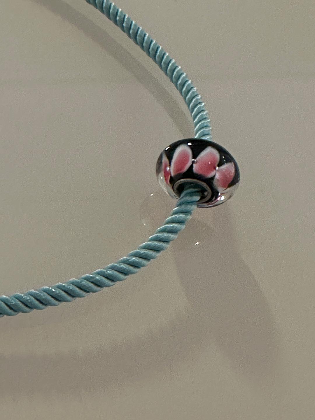 pink leaf mint strap necklace