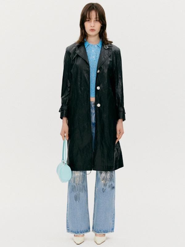 [TheOpen Product] AIR WASHED TRENCH COAT - BLACK