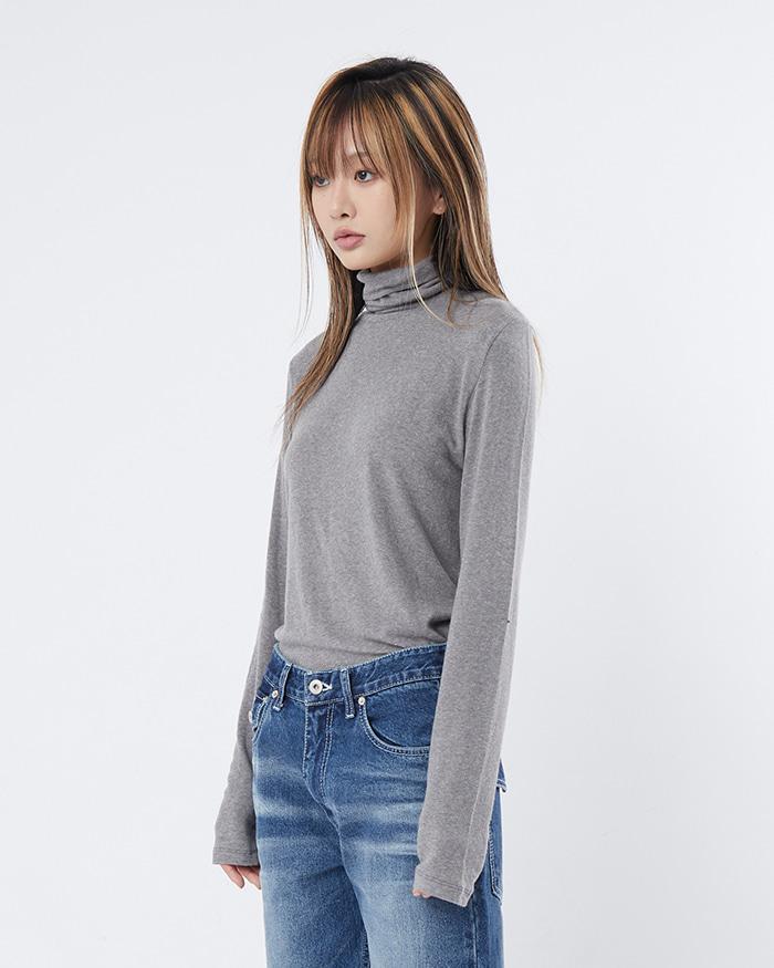 루어 울 터틀넥 롱 슬리브