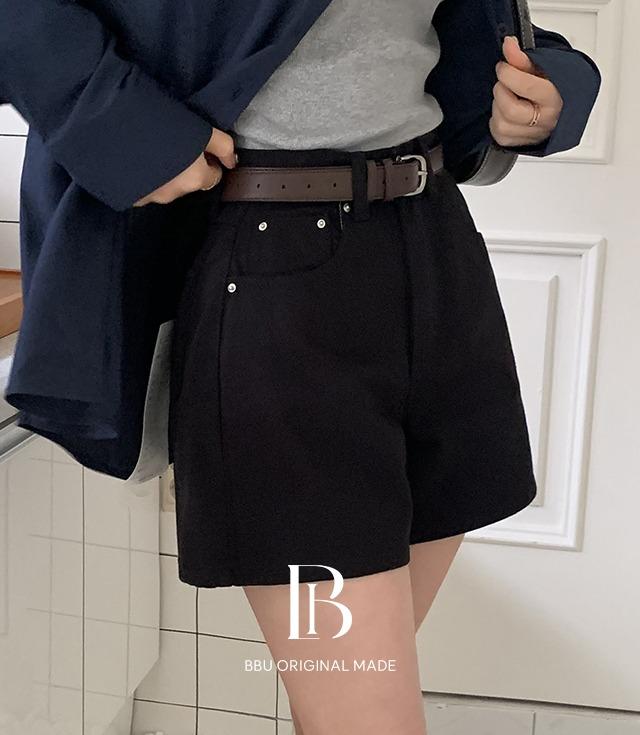 [B-MADE/허벅지반쪽핏💘]감탄 하프A라인 숏팬츠(3color) [코튼 반바지 3부 청반바지 블랙 화이트 흰반바지 사계절 봄 여름 간절기 롱부츠코디]
