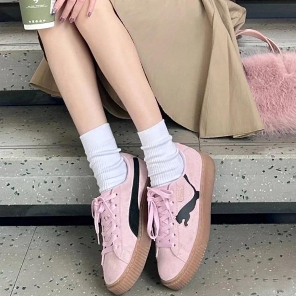 [해외] 푸마 스웨이드 플랫폼 핑크 여성 스니커즈 단화 장원영 신발 397233-05