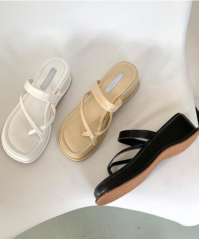 예쁨주의 통굽 쪼리 슬리퍼 (5cm)