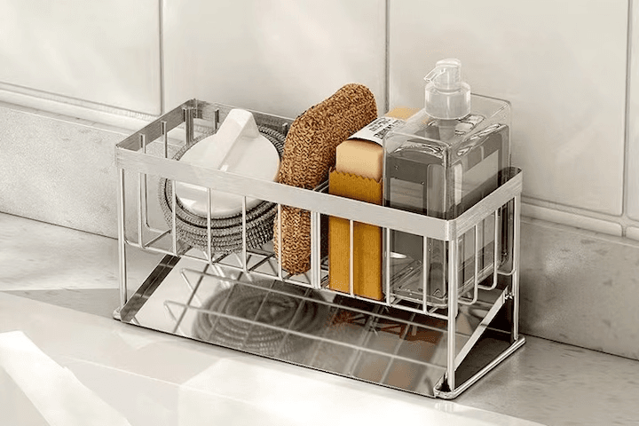 위생 다용도 수세미 거치대 행주 걸이 주방세제 받침대 물빠짐 키친랙 스테인리스