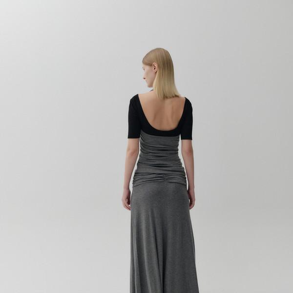 SHIRRING JERSEY LONG SKIRT