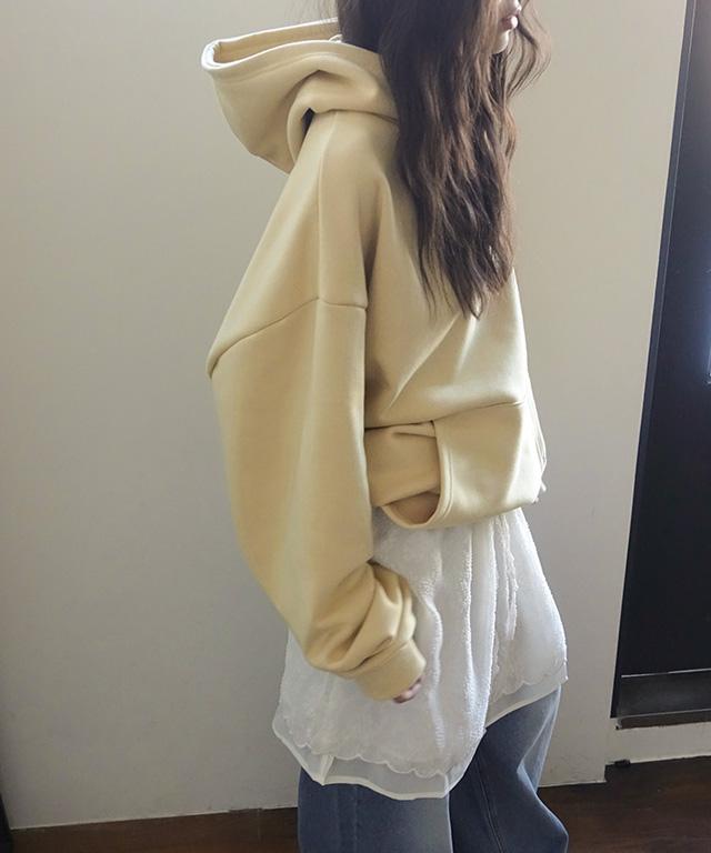 데일리쥬 [🍀봄신상/MADE] 카니야 라벨 포인트 오버핏 후드 티셔츠