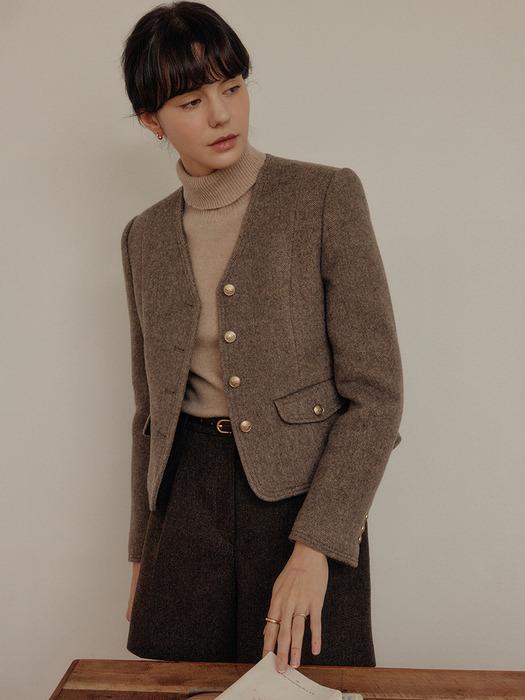 밀라 브이 넥 울 자켓 / MILA V NECK WOOL JACKET_2colors