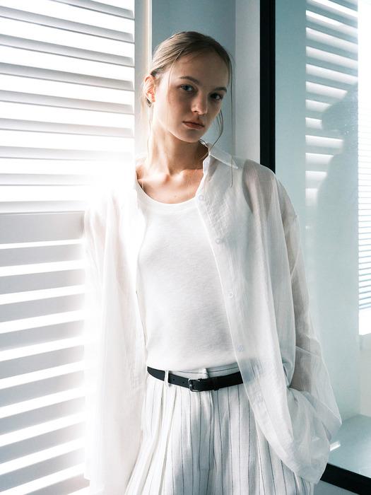 TENCEL LOOSE FIT SHIRTS_NHBL5239 (WHITE)