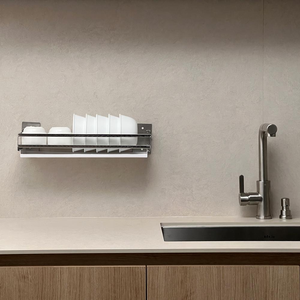 무타공 부착식 식기건조대 부착형 싱크대 미니 설거지 건조대 그릇정리대