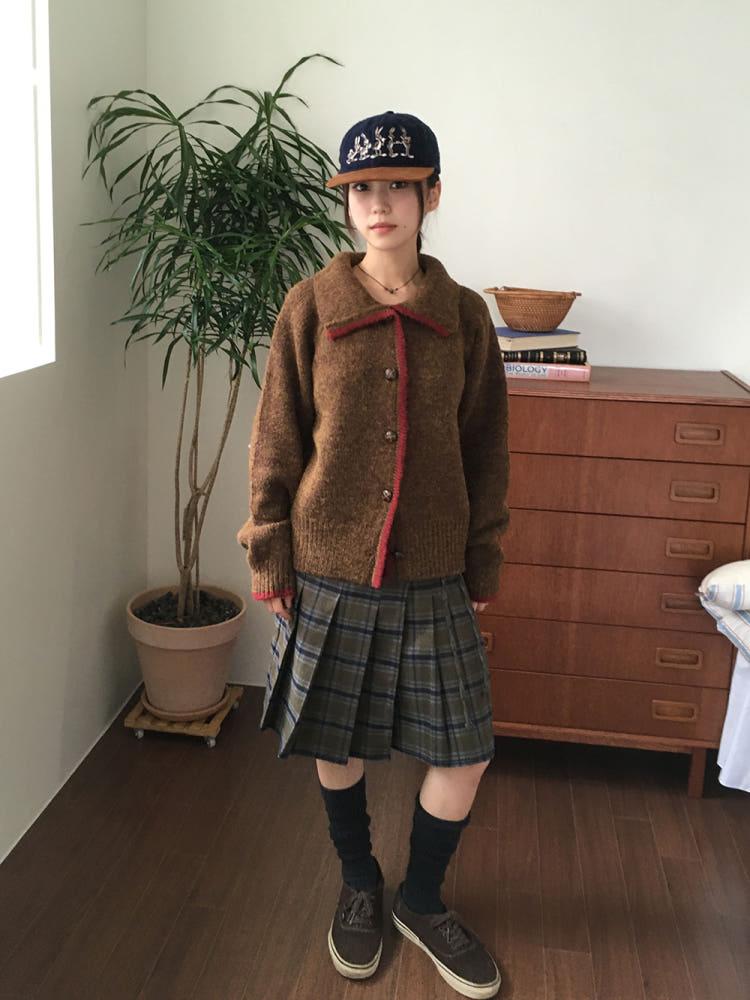 (W) 엣지 라인 카라넥 윈터 울 가디건 2c