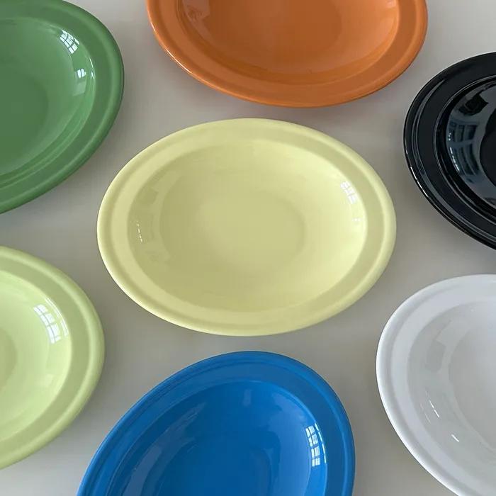 [선물세트] 비비드컬러 오벌 딥플레이트 7color 2p세트 접시