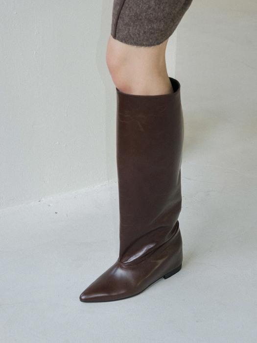 90s 스트레이트 롱부츠 STRAIGHT LONG BOOTS_DEEP BROWN