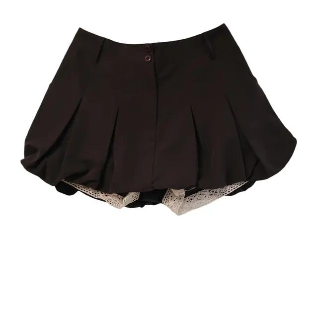 벌룬 플리츠 레이스 치마바지