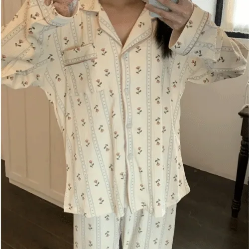 플로럴 빈티지 잠옷세트 파자마 홈웨어 봄신상