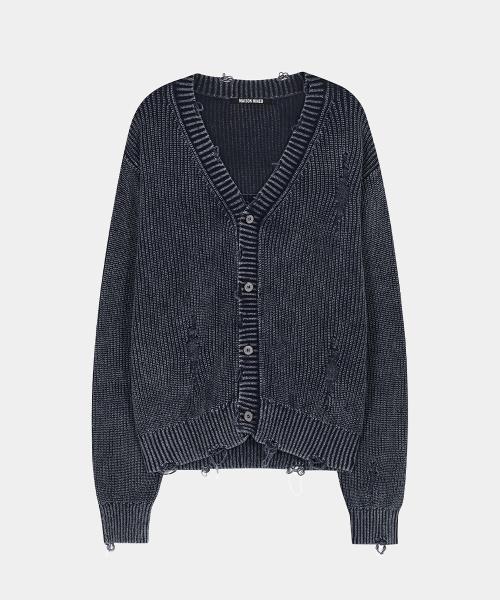 人気★【AQOstudiospace】★AQO BEAR BI-COLOR SUMMER CARDIGA.N 아코스튜디오스페이스 AQO BEAR BI-COLOR SUMMER CARDIGAN NAVY