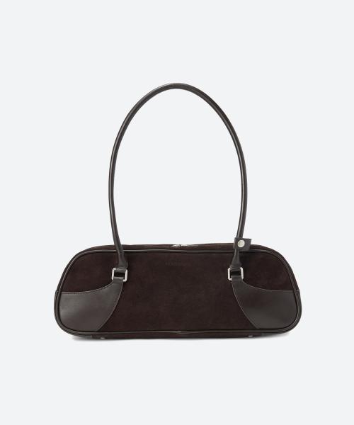 Suede Large Bowling Bag / Brown
