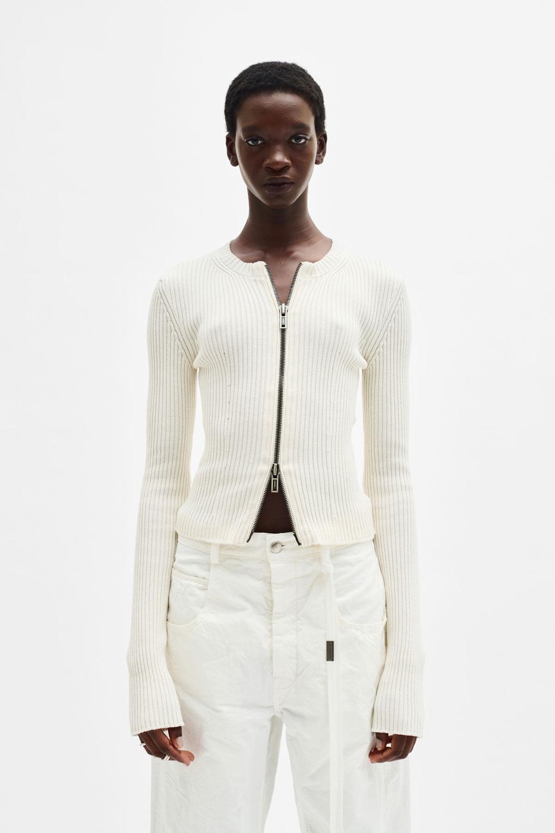 Terna Cropped Zip-Up Cardigan - XS