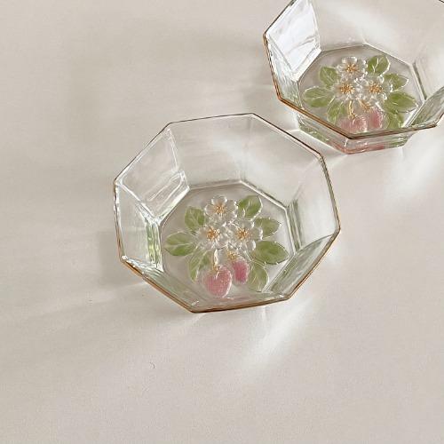 [vintage] 딸기 스퀘어 글라스 디저트 보울