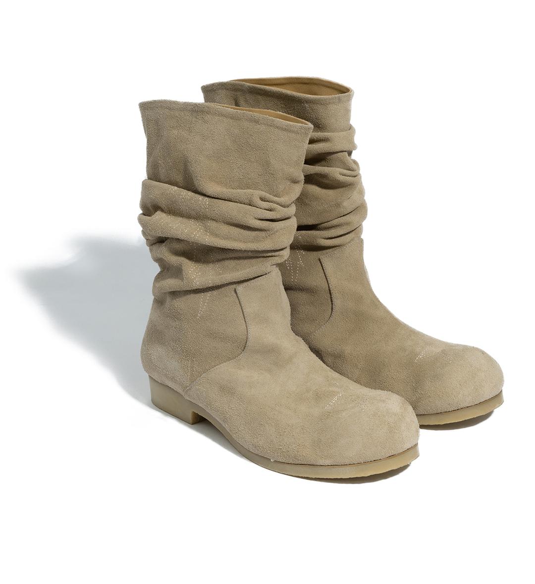 [WESKEN] Draped Western Boots "BEIGE\"
