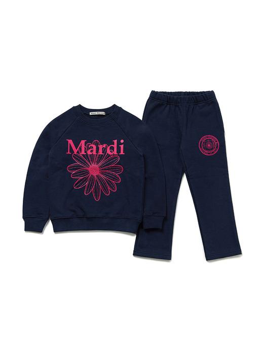 KIDS SETUP SWEATSHIRT FLOWERMARDI_NAVY VIOLET
