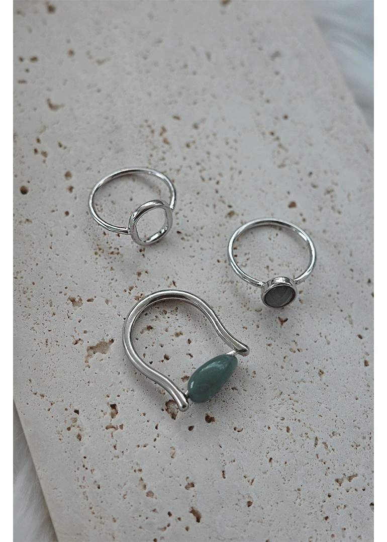 [set] mint latte ring | 민트 반지 세트