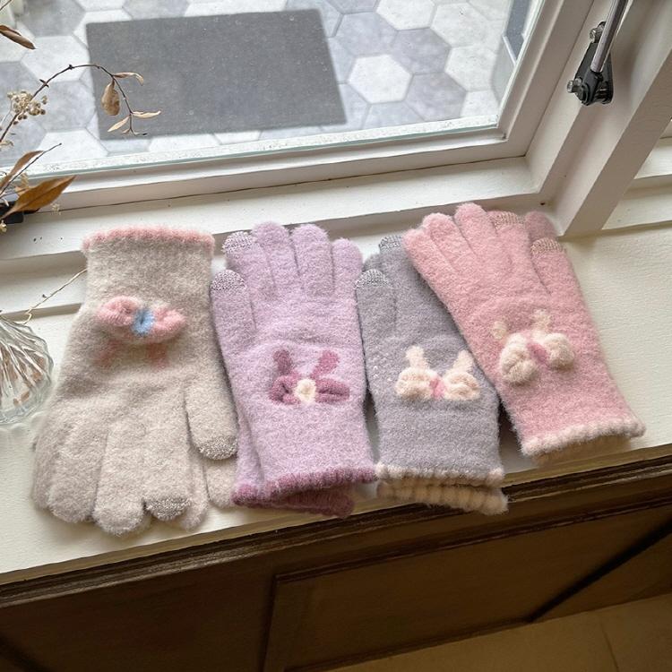 겨울 스마트폰 터치장갑 리본 손가락 장갑 4color