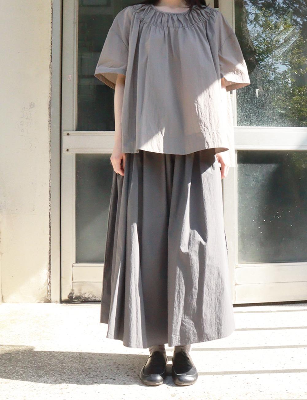 wind cotton pleats skirt