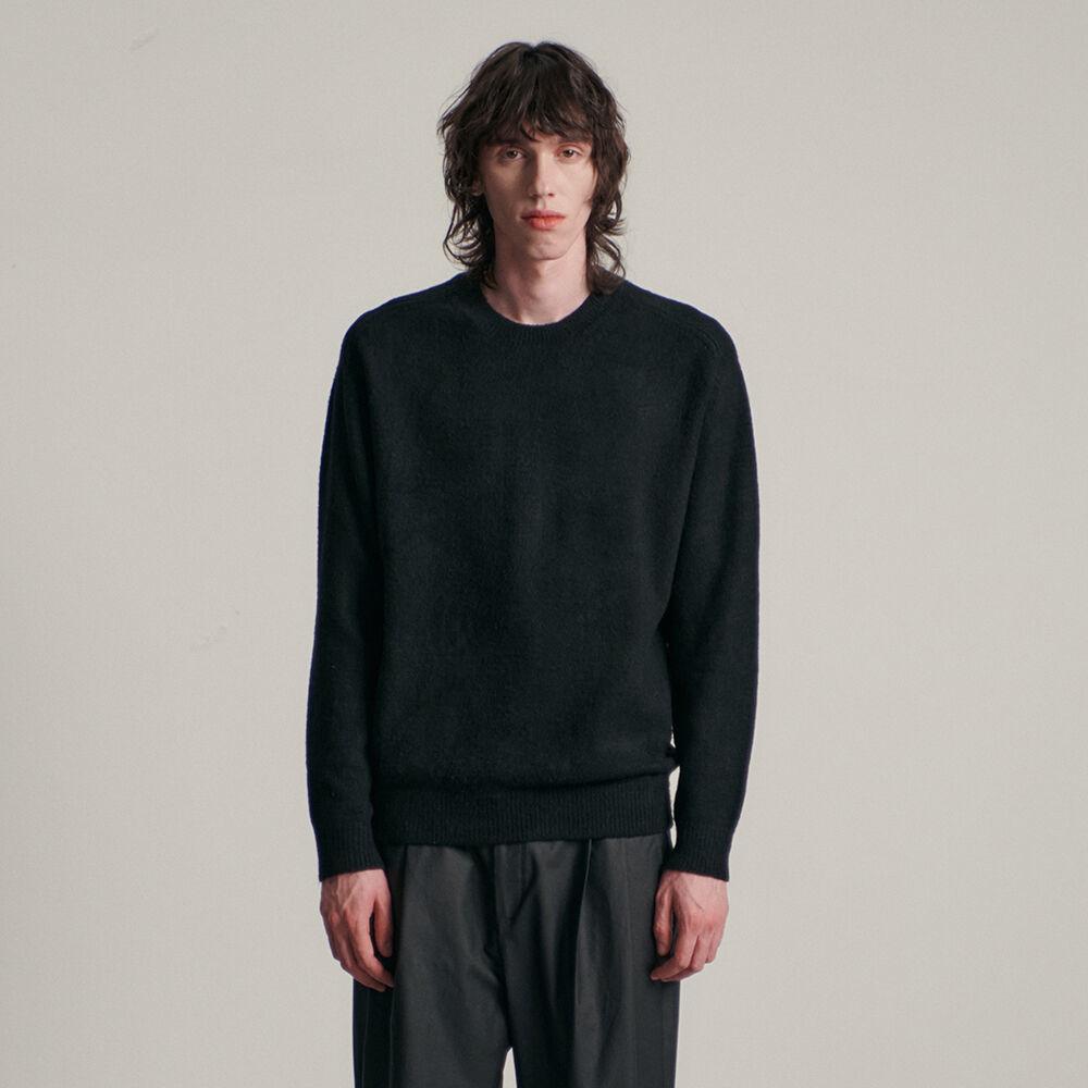 에어 울 크루넥 니트 - 블랙