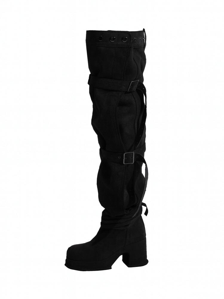 BUCKLE THIGH HIGH BOOTS
