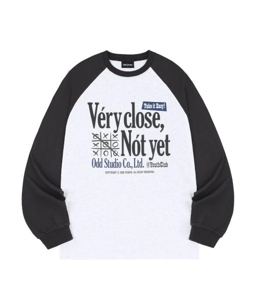 베리클로즈 래글런 오버핏 롱 슬리브 - WHITE MELANGE /CHARCOAL