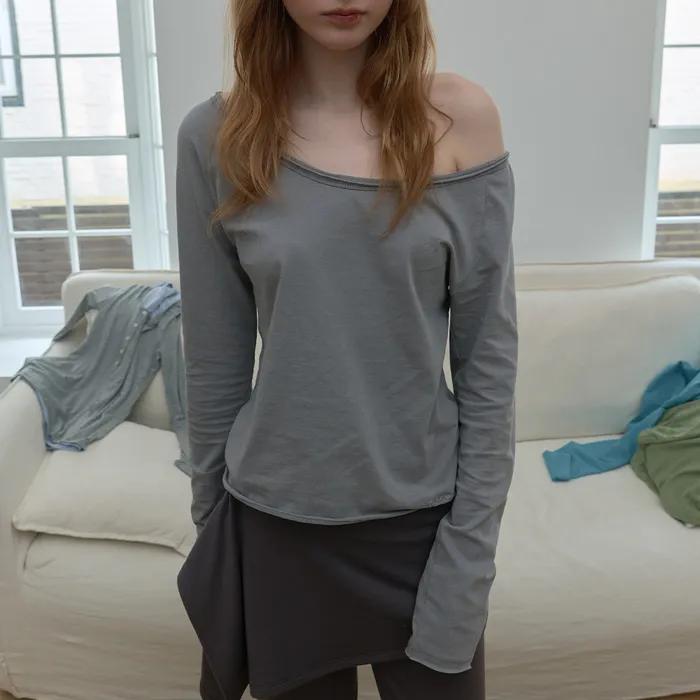 로우 컷 롱 슬리브 티_4Color