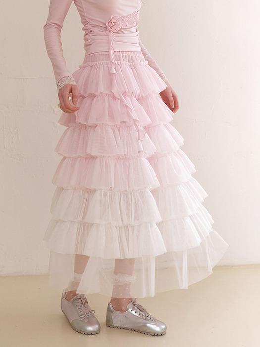 Cest_Gradient layered skirt