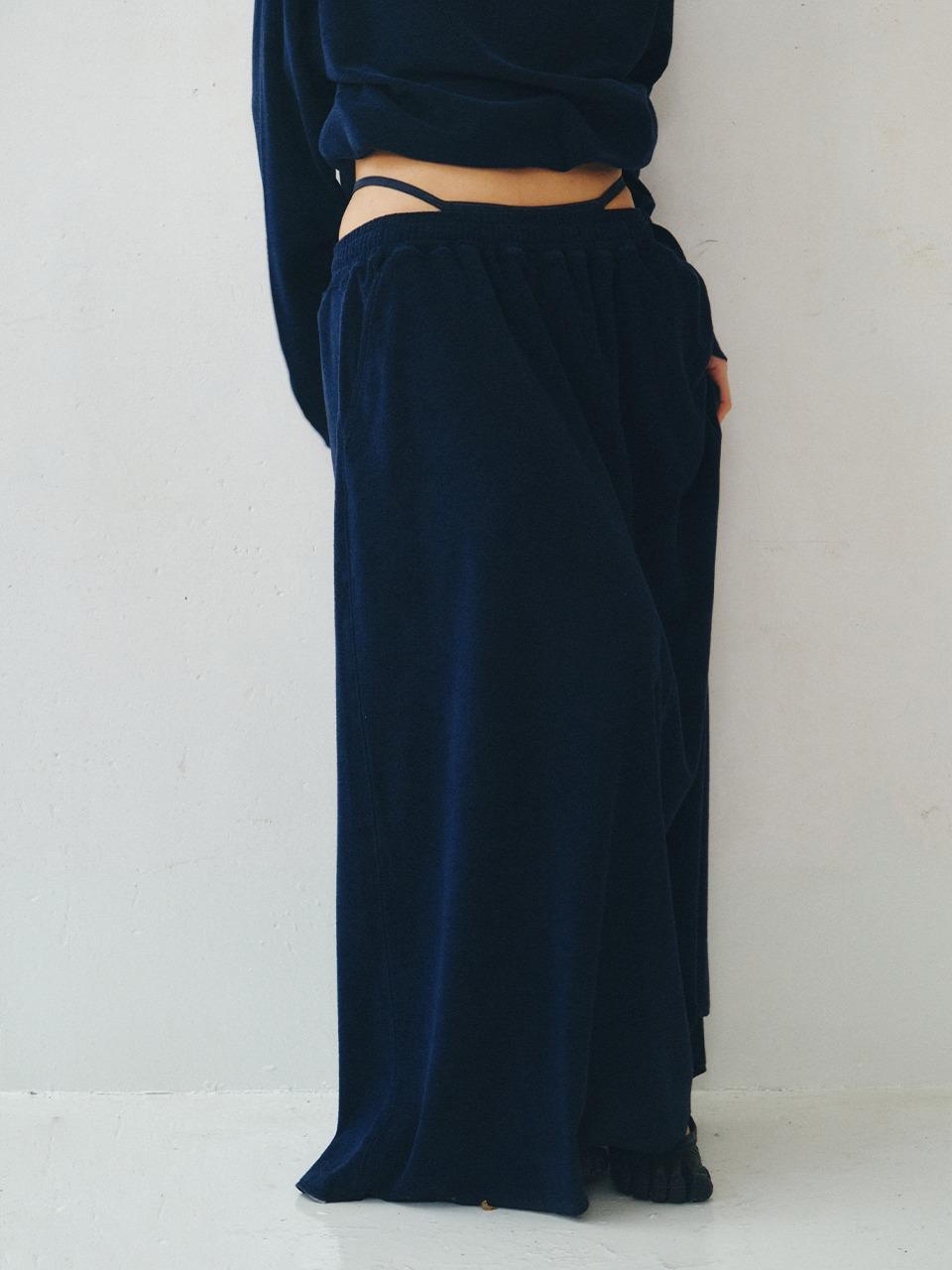 [PLZPROJECT]TERRY MAXI SKIRT, NAVY