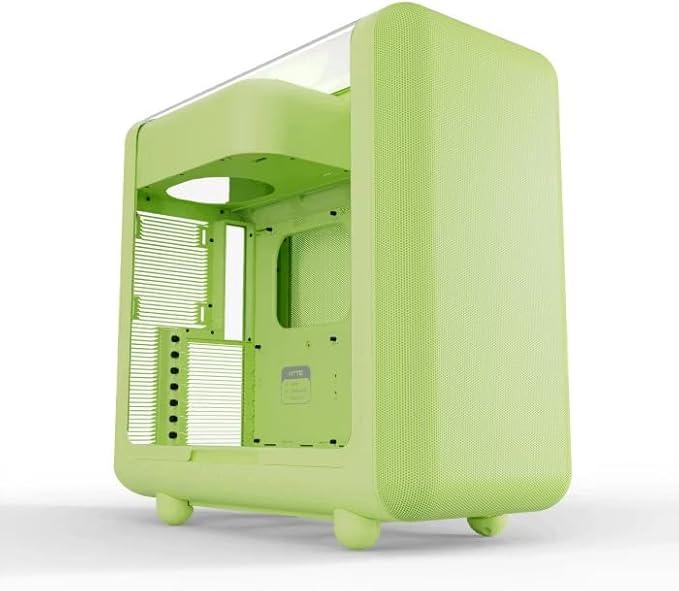 HYTE X50 PC Case Green (Tempered Glass) Curved Side Panel Round Design E-ATX Compatible PC Case X50 Matcha Milk
