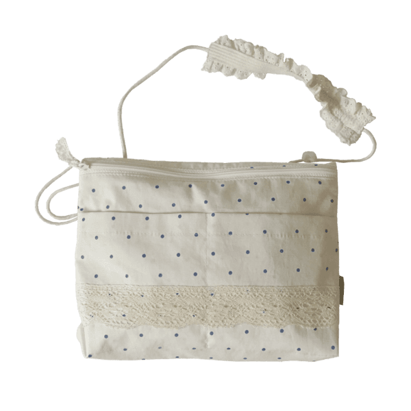 Lace Sacoche Bag - Blue Dot