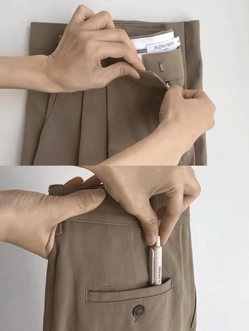 slowand - [👖기장세분화/역대급문의🔥] #SLOWMADE. 올시즌 핀턱와이드 코튼슬랙스 (베이직/롱ver) - 4 size