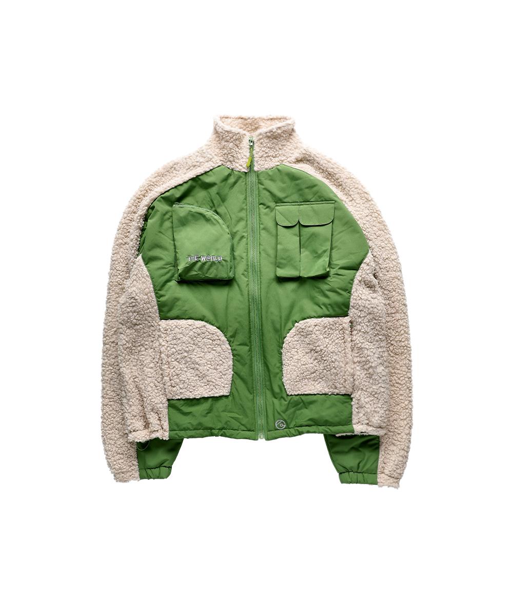 At symbol sherpa jacket green