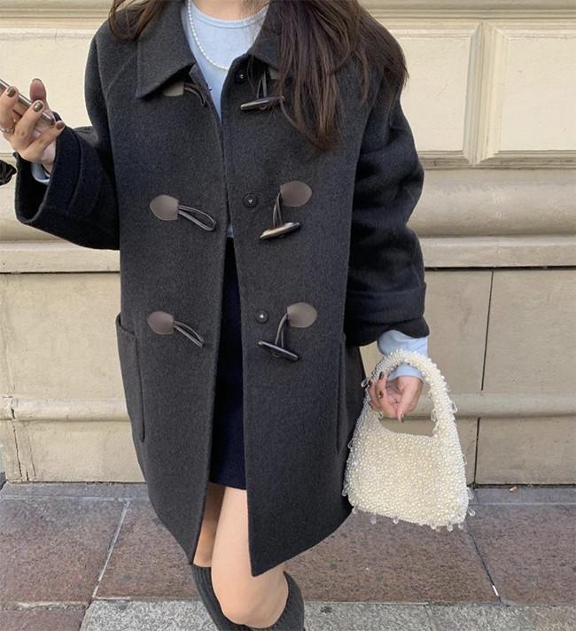 비엔프리 pyt 더플 핸드메이드 하프 코트 떡볶이코트