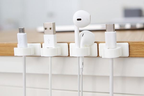 컴퓨터 랜선 USB 케이블정리 벽부착 FIX 클립홀더 4EA