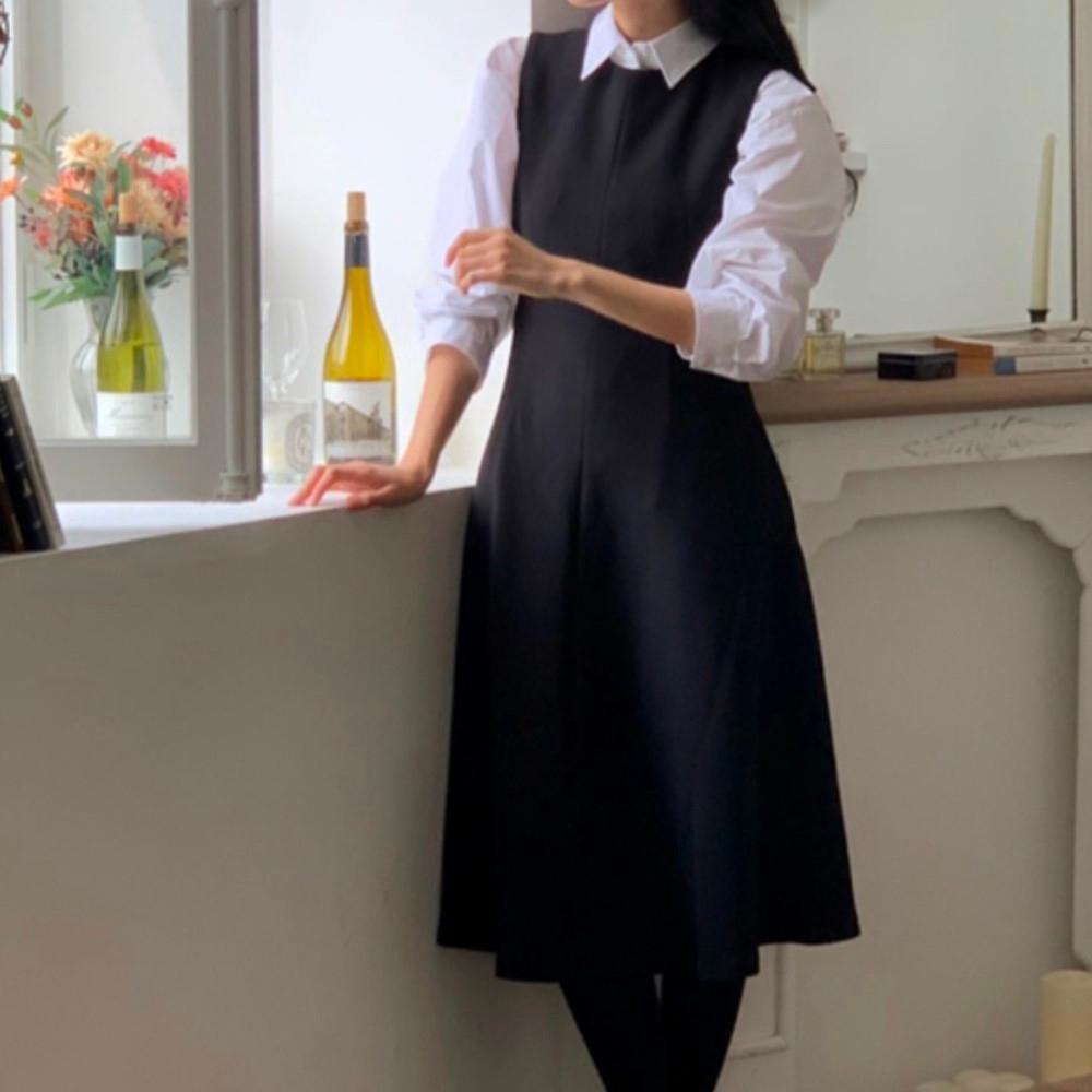 파운더스 민소매 간절기 롱 하객룩 가브리엘 원피스