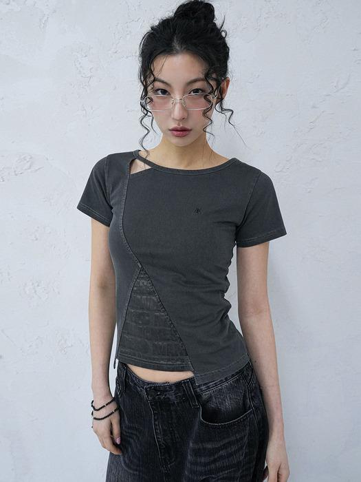 Triangle Pigment Tee CHARCOAL