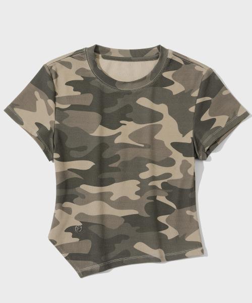 W. 오블리크 슬림핏 반팔 티셔츠 [CAMO]_SEWTS005CAMO