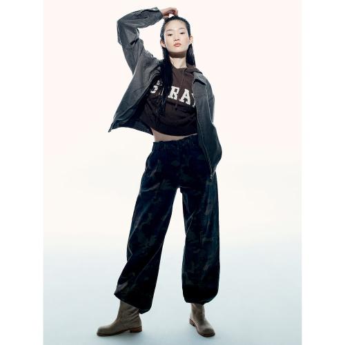 카모플라쥬 와이드 팬츠  카키