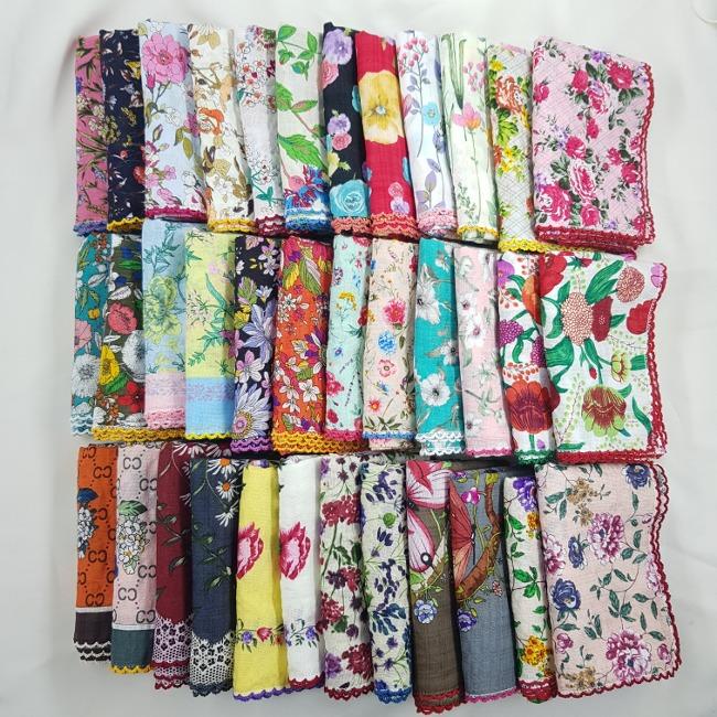 플라워 레이스 뜨게 패턴 쁘띠 에티켓 손수건 스카프 64종류