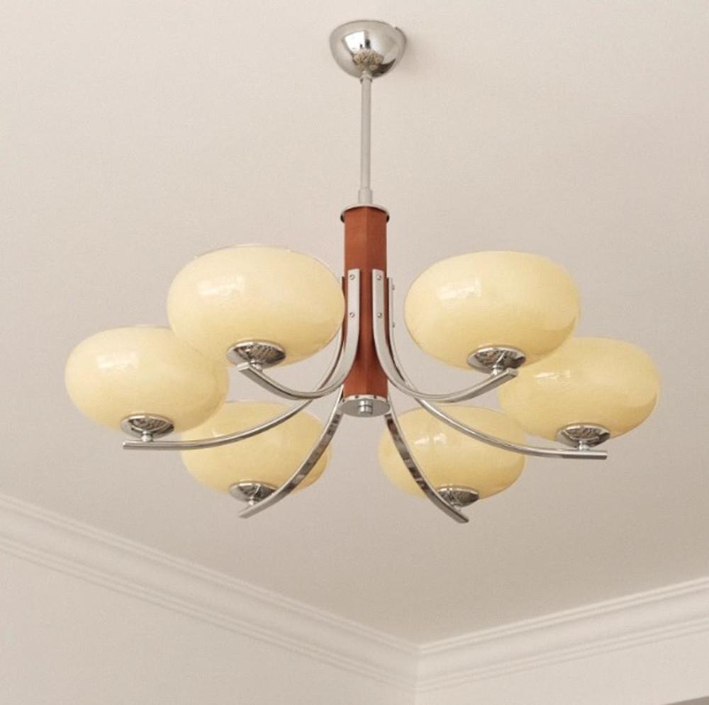 헤이유드 구찌니 빈티지조명 레트로 우드 샹들리에 거실 카페인테리어