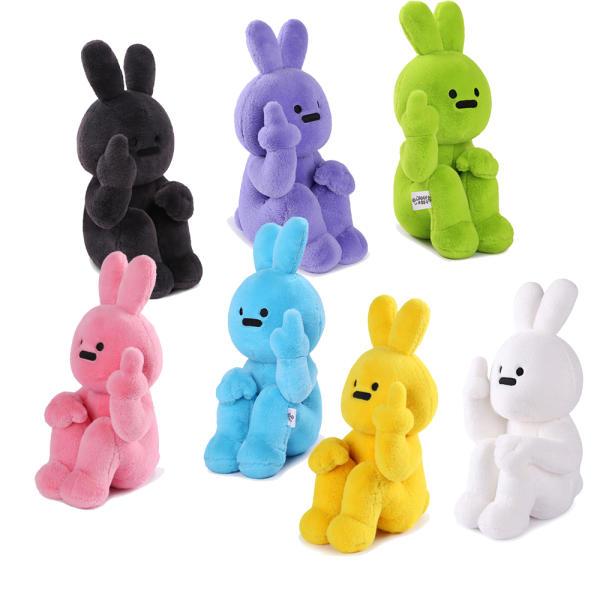 법규토끼 컬러풀 무지개 욕하는 토끼 애착 인형