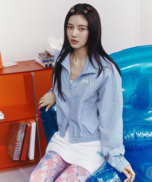 버티컬 파이핑 크롭 바람막이_라이트 블루